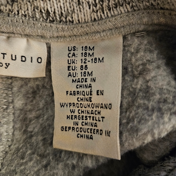 Max Studio Baby Girls 18M Poncho Cape Jacket w Arm Holes Heather Gray EUC - Picture 5 of 8